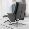 Welles Swivel Reclining Chair & Footstool Faux Suede Pewter Rear View