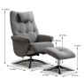Welles Swivel Recliner Chair & Footstool Fabric Light Grey Dimensions