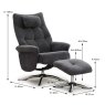 Welles Swivel Recliner Chair & Footstool Fabric Dark Grey Dimensions