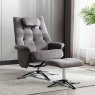 Welles Swivel Recliner & Footstool Fabric Danny Grey