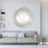 Yoko Bronze circular mirror ; Gold & silver 105cm dia 
