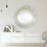 Yoko Bronze circular mirror ; Gold & silver 105cm dia 
