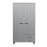 WOOOD Dennis 2 Door Wardrobe + 2 Drawers Pine Concrete Grey 