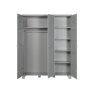 WOOOD Dennis 3 Door Wardrobe Pine Concrete Grey 