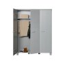 WOOOD Dennis 3 Door Wardrobe Pine Concrete Grey 