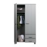 WOOOD Dennis 2 Door Wardrobe + 2 Drawers Pine Concrete Grey 