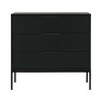 Adam Cabinet With Drawers Pine Black Unassembled 