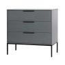 Adam Cabinet With Drawers Pine Steel Grey Unassembled 