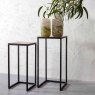 Vic Plant Table Wood/Metal Set of 2 