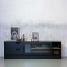 James TV Unit Wood Black Unassembled 