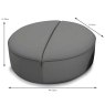 Egoitaliano Bebop Oval Footstool Fabric E Measurements