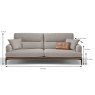 Egoitaliano Feng 2.5 Seater Sofa With Extending Backrest Microfibre Measurements
