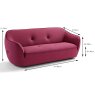 Egoitaliano Bebop 2.5 Seater Sofa Fabric E Measurements