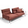 Egoitaliano Feng 2 Seater Sofa With Extending Backrest Microfibre Measurements