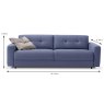 Egoitaliano Ginzo 3.5 Seater Sofa Bed Microfibre Measurements