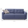 Egoitaliano Ginzo 3 Seater Sofa Bed Microfibre Measurements