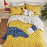 Joules Heron Geo Reversible Single Duvet Cover Set Antique Gold