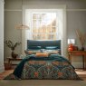 Morris & Co Honeysuckle & Tulip Reversible Double Duvet Cover Mulberry & Teal