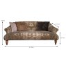 Tetrad Jacaranda 3 Seater Sofa Fabric Bagru Dimensions