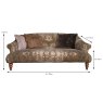 Tetrad Jacaranda 3 Seater Sofa Fabric Bagru Measurement