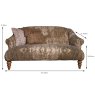 Tetrad Jacaranda 2 Seater Sofa Fabric Bagru Dimensions