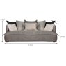 Tetrad Amilie 3.5 Seater Sofa Fabric Biarritz Grade 3 Measurement