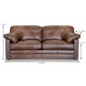 Alexander & James Bailey 2 Seater Sofa Byron Leather Tumbleweed Measurements