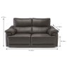Natuzzi Editions Brama 2 Seater Sofa Leather Category 15 Measurements