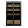 WOOOD James 2 Door Display Cabinet Black & Walnut