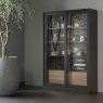 WOOOD James 2 Door Display Cabinet Black & Walnut