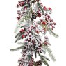 Frosted Garland With Red Berries 6ft/180cm