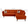 Orla Kiely Ivy 4+ Seater Corner Sofa RHF Fabric House Plain Measurements