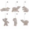 Polar Bear With Flock & Glitter White 8.5cm (Choice Of 6)