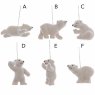 Polar Bear With Flock & Glitter White 8.5cm (Chopice Of 6)