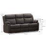 Galloway Manual Reclining 3 Seater Sofa With Fold Down Tray Suede Look Slate Measurements