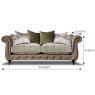Alexander & James Utopia 2 Seater Sofa Tote Leather & Fabric Mix With Studs Measurements