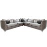 Alexander & James Haven 3 + 3 Seater Corner Sofa Leather & Fabric Mix