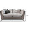 Alexander & James Haven 2 Seater Sofa Leather & Fabric Mix Measurements