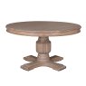 Georgia 6 Person Round Dining Table Rustic Brown Front