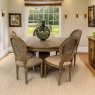 Georgia 6 Person Round Dining Table Rustic Brown Lifestyle