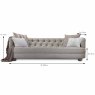 Tetrad Strand 4 Seater Sofa Fabric Grade 3 Measurement
