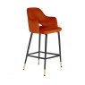 Brianna High Bar Stool Fabric Rust