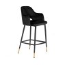 Brianna High Bar Stool Fabric Black
