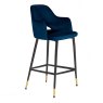 Brianna High Bar Stool Fabric Navy