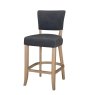 Duke High Bar Stool Fabric Dark Grey