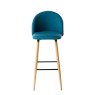 Nissa High Bar Stool Fabric Blue