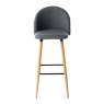 Nissa High Bar Stool Fabric Grey