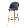 Nissa High Barstool Fabric Grey