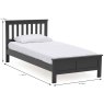 Willow Single (90cm) Bedstead Pine Grey Dimensions