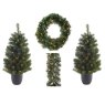 Imperial 2 Christmas Tree, Garland & Wreath Set LED Lights Warm White Outdoor